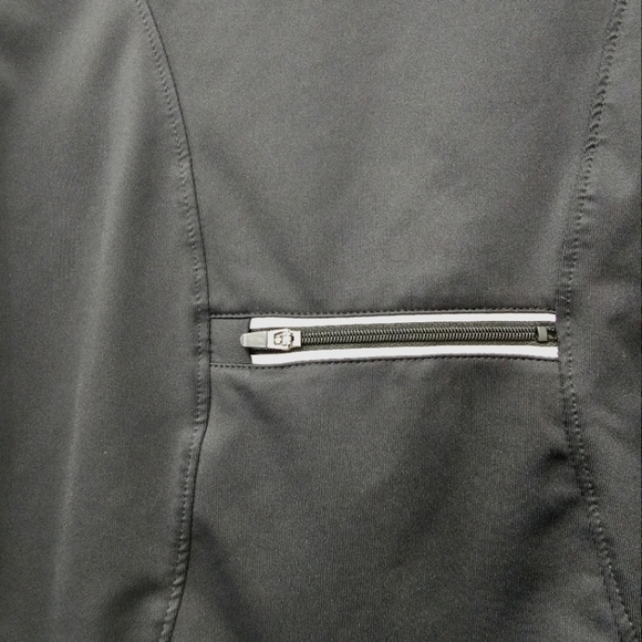 Ideology Women's Black Zip Front Athletic Running Hoodie Jacket Reflective Trim - Picture 7 of 9